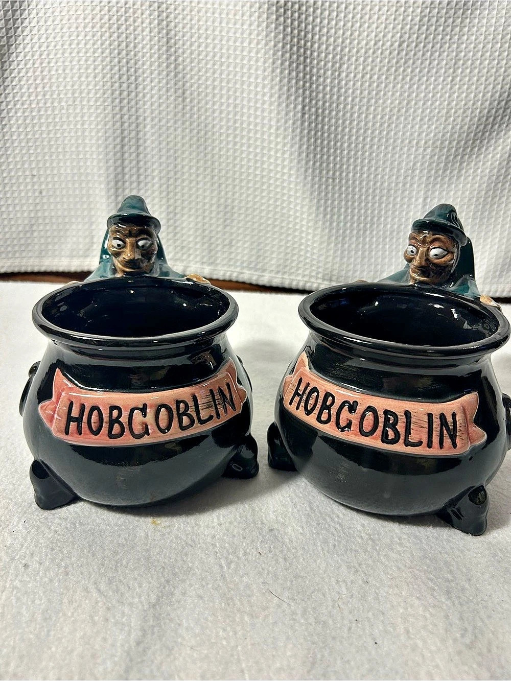 Wychwood Brewery Hobgoblin Cauldron Coffee/ Soup Mug Black & Green Pair